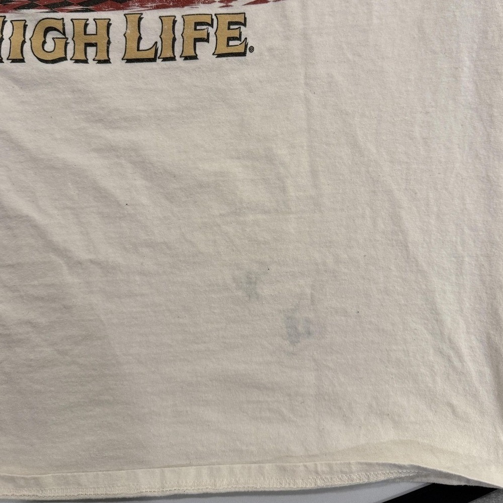 Miller‎ High Life Racing Shirt Mens 2XL Cream Beer Car Graphic Tee NASCAR - Picture 5 of 5